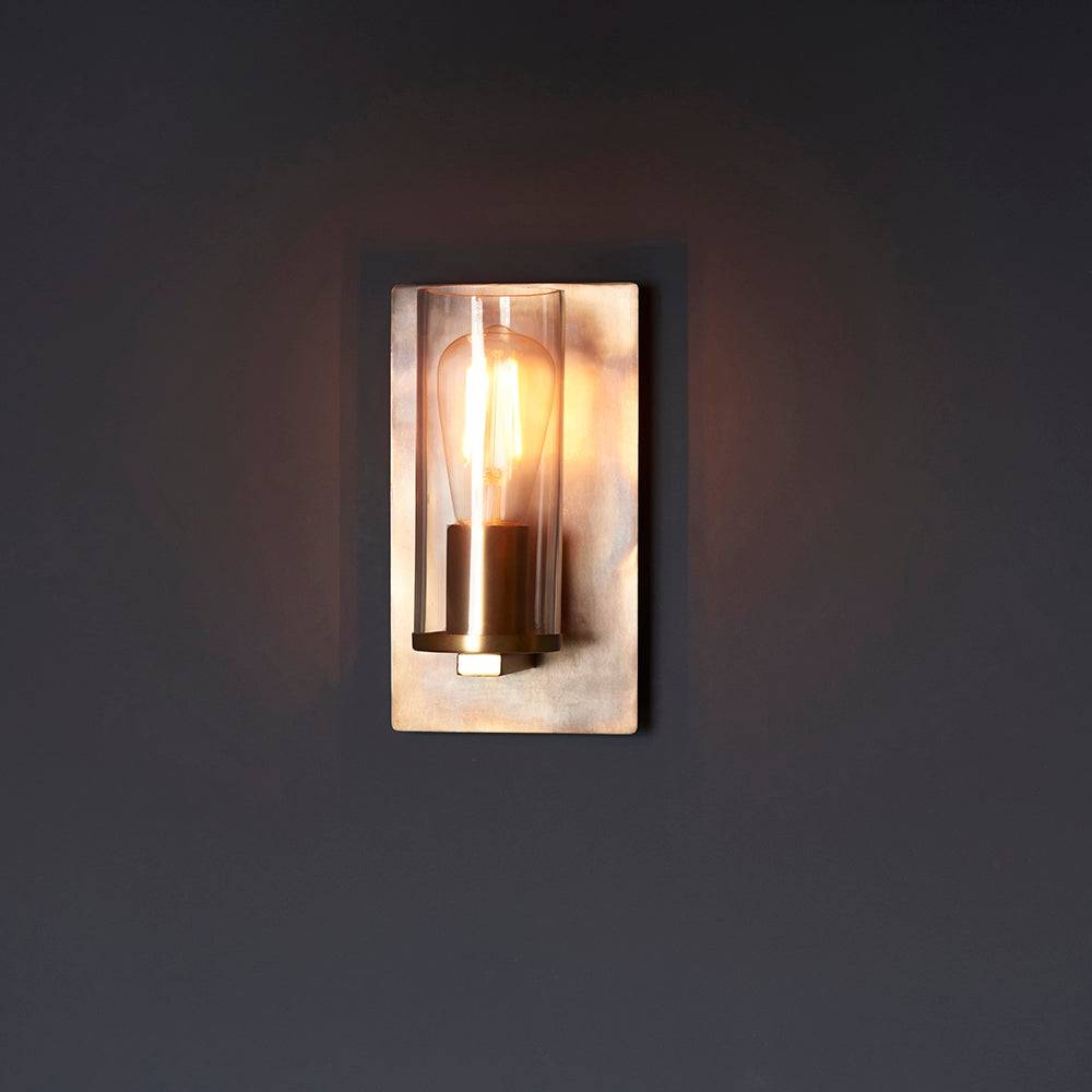 Loops Direct 14cm Steel and Glass Wall Light - Bronze Patina - Image 6