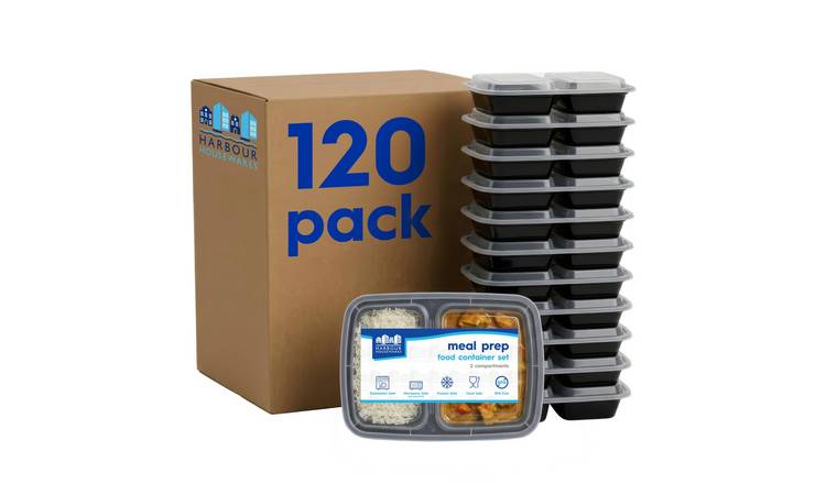 Harbour Housewares Reusable Meal Prep Containers (800ml) - Pack of 120