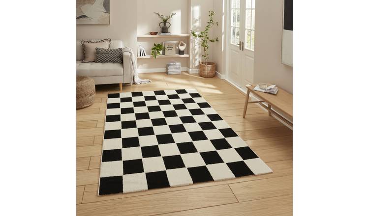 Mega Flooring Black Modern Geometric Rug - 160 x 230cm