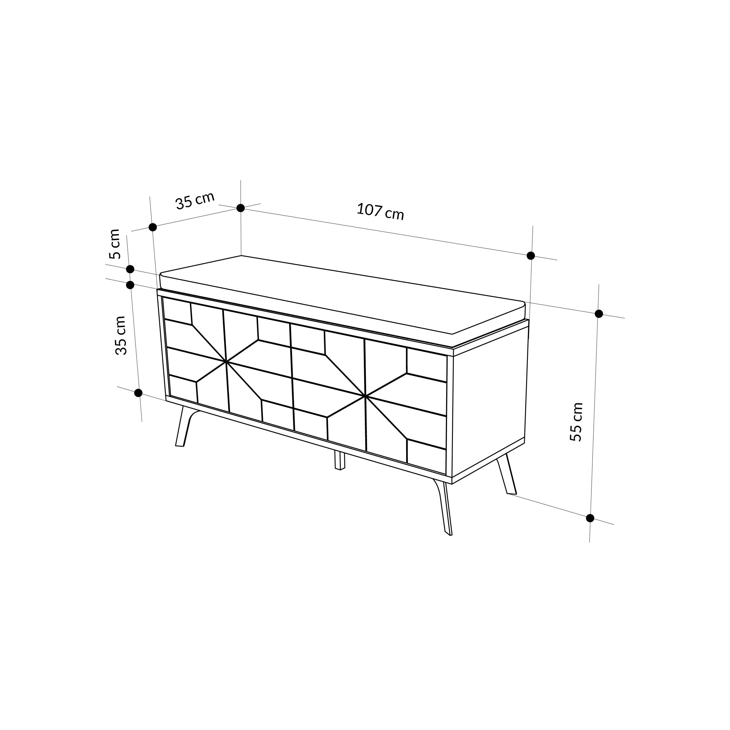 Decortie Dune Particleboard Storage Bench - Mocha - Image 5