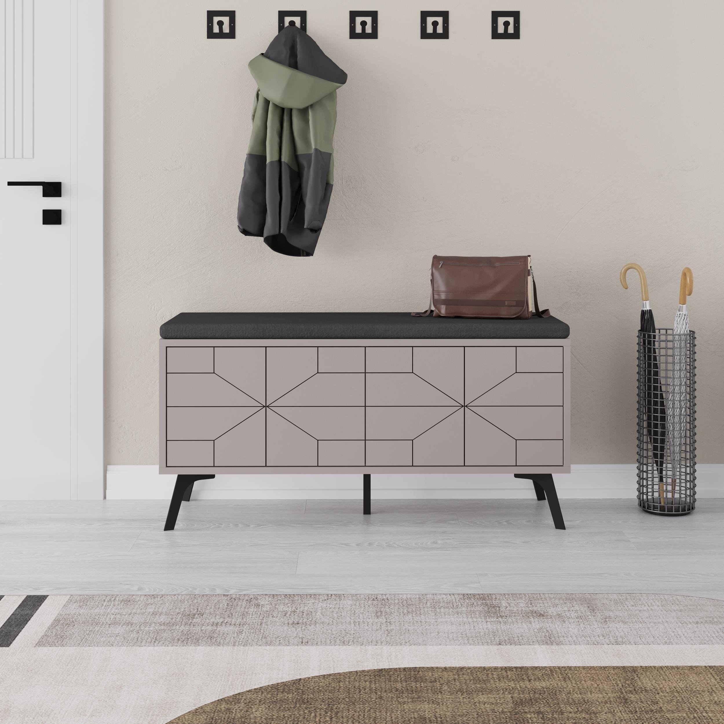 Decortie Dune Particleboard Storage Bench - Mocha - Image 1