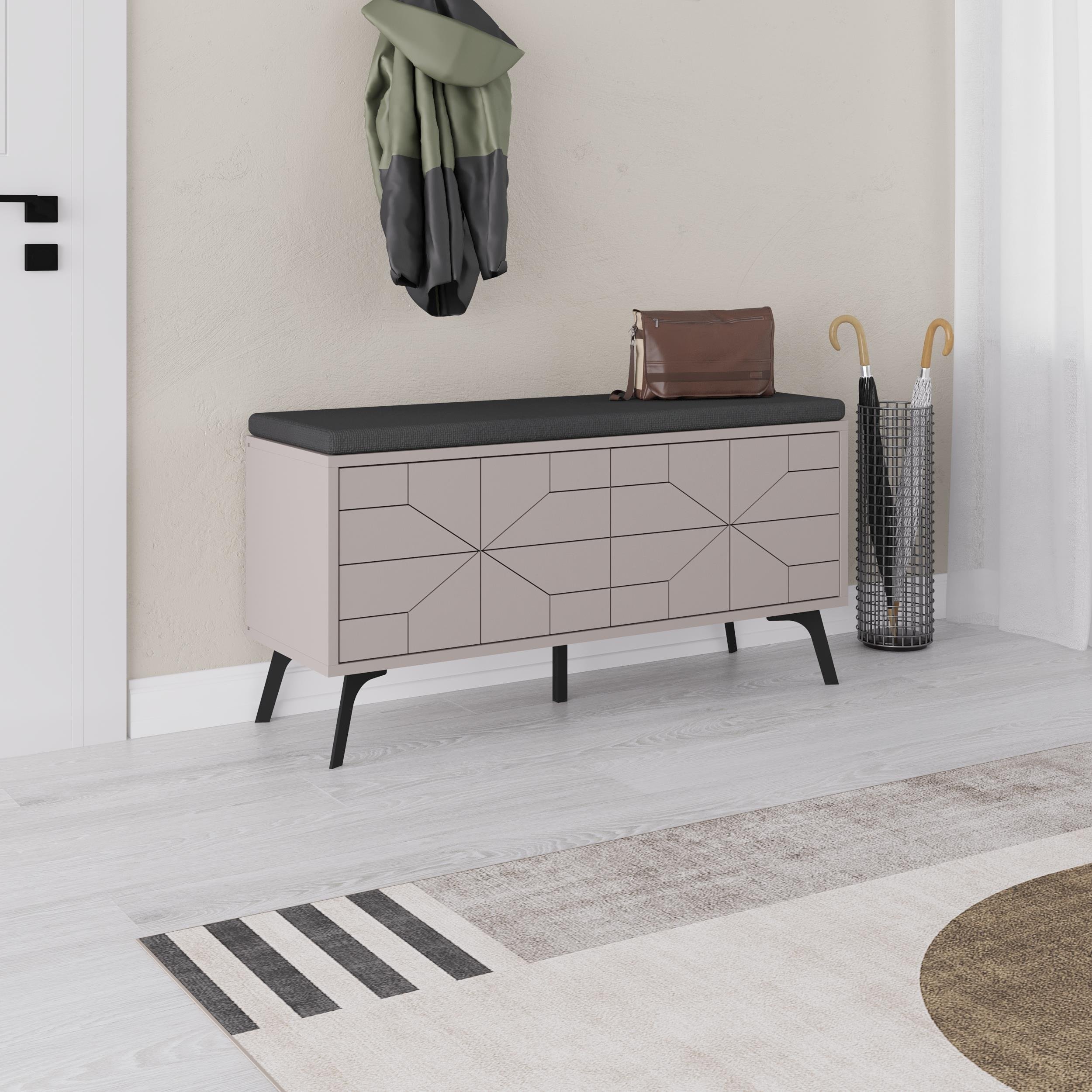 Decortie Dune Particleboard Storage Bench - Mocha - Image 3