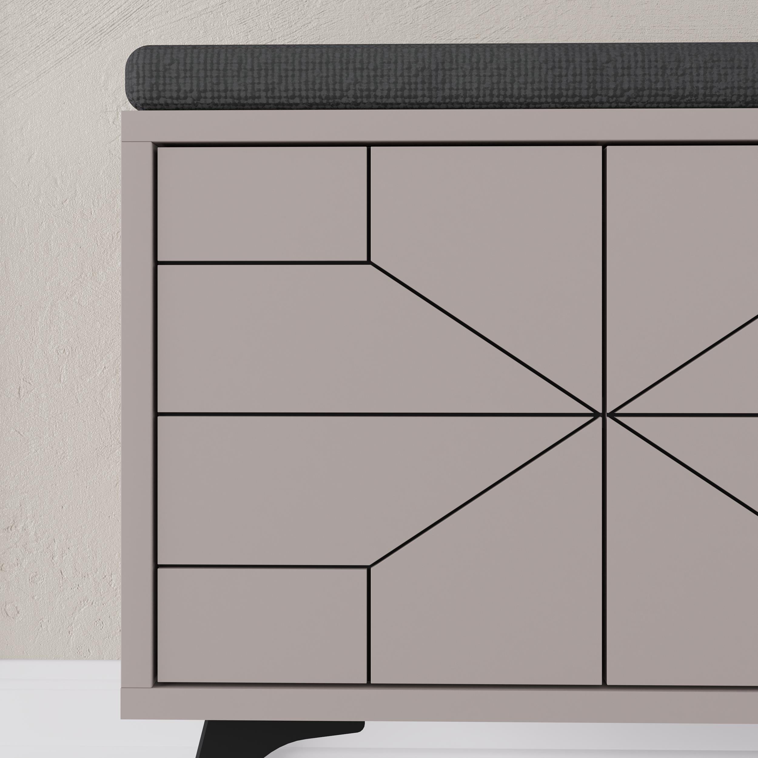 Decortie Dune Particleboard Storage Bench - Mocha - Image 4