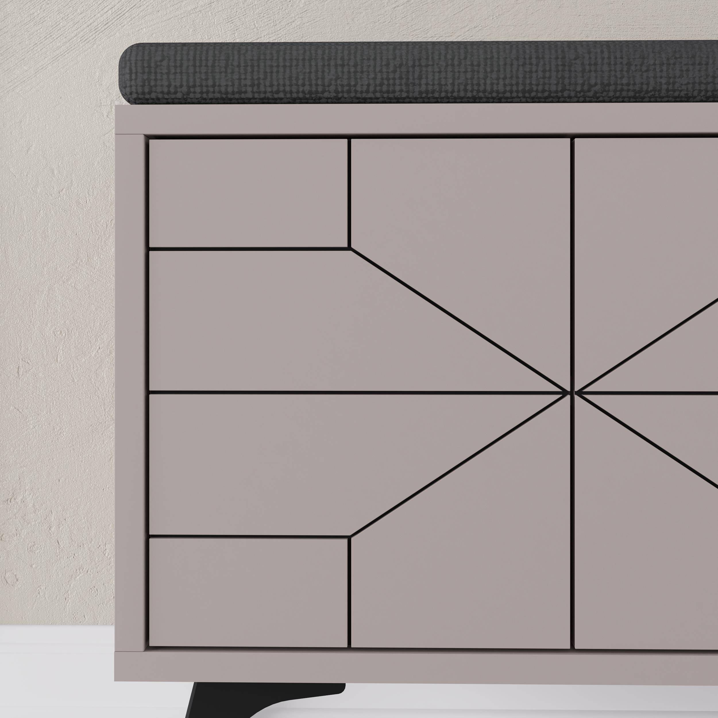Decortie Dune Particleboard Storage Bench - Mocha - Image 4