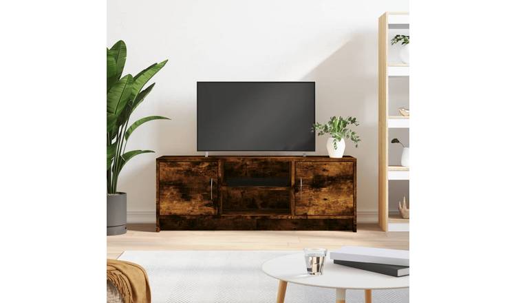 Walplus Engineered Wood TV Cabinet - Dark Oak - 102 x 30 x 37.5 cm