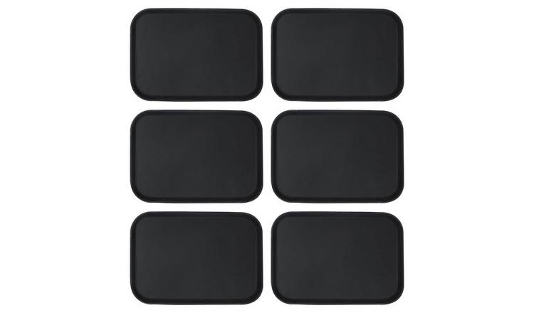 Argon Tableware Set of 6 Rectangle Non-Slip Serving Trays - 66 x 46 cm