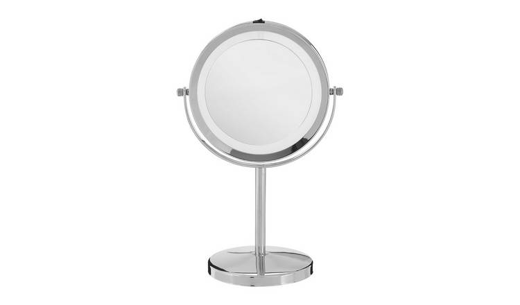 Orsina Clara Chrome LED Table Mirror – Silver