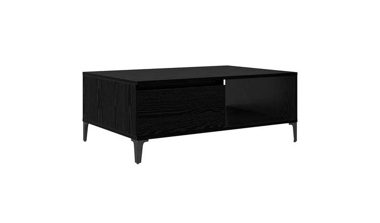 Walplus 1 Shelf Engineered Wood Coffee Table - Black Oak - 90 x 60 x 35 cm