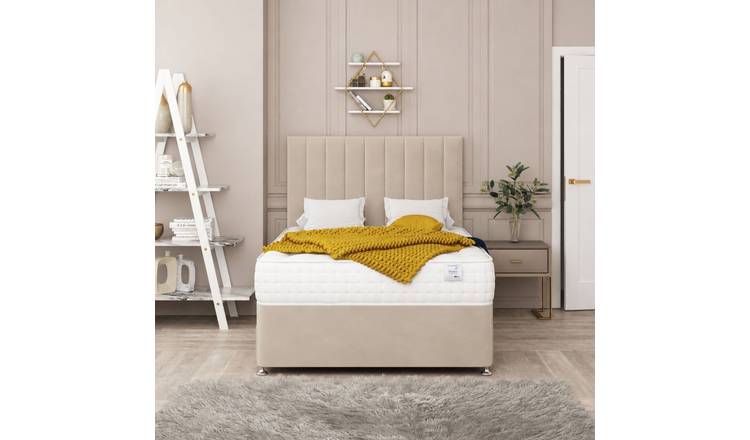 Bed Choices Alaska Single 2 Drawer 26" Headboard Divan Bed Set - Cream