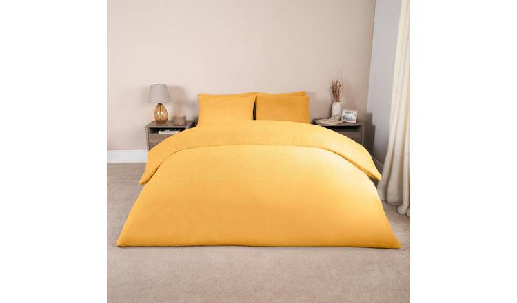 OHS Thermal Soft Teddy Fleece Duvet Cover Bedding Set Ochre - Single