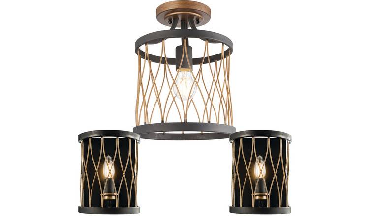 Loops Direct Steel 3-Piece Light Set - Matt Black