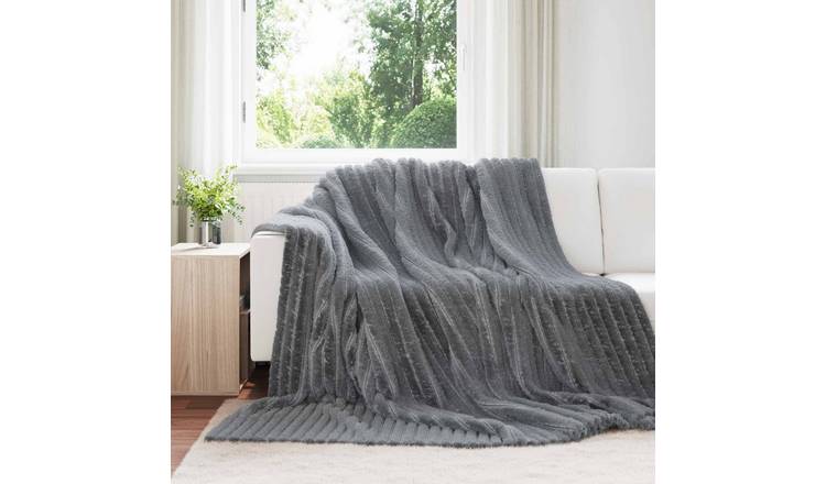 Walplus 3 kg Fleece Throw Blanket - Dark Grey - 240 x 220 cm