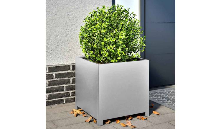 Walplus Galvanised Steel Garden Planter V2 - 50 x 50 x 50 cm