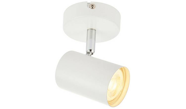 Loops Direct Steel Adjustable Ceiling Spotlight - Matt White