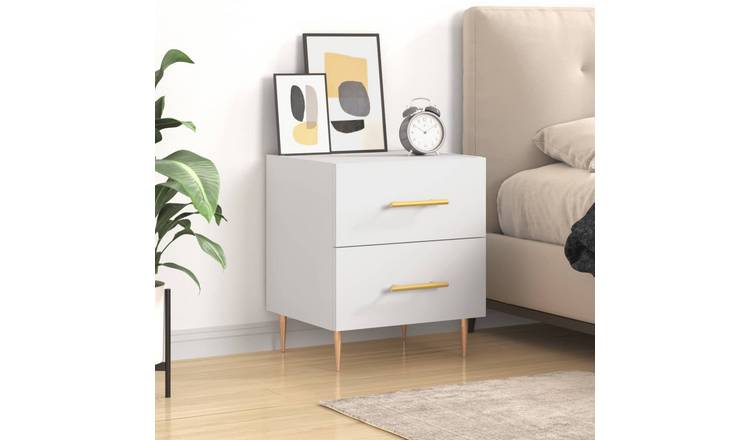 Walplus Bedside Table - White - 40 x 35 x 47.5 cm