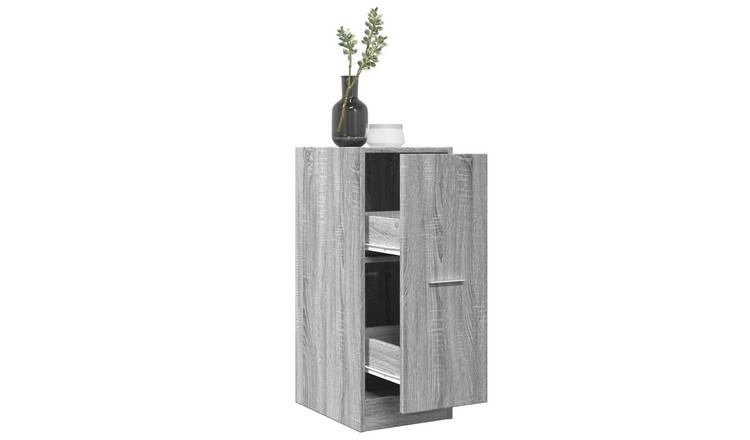 Walplus Engineered Wood Cabinet - Grey and Oak - 30 x 41 x 77.5 cm
