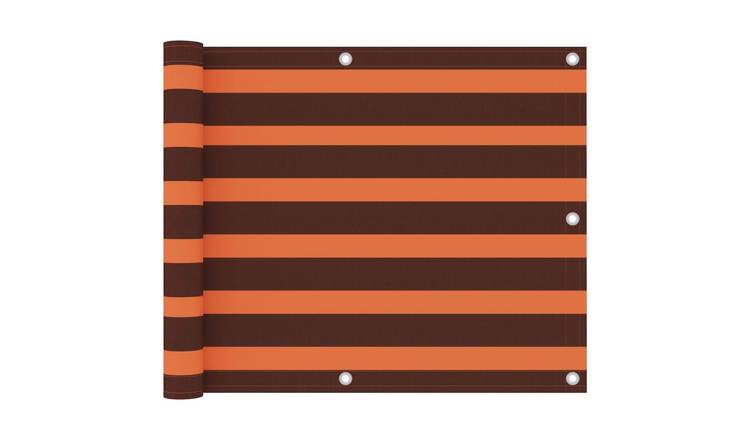 Walplus Polyester Oxford Balcony Screen - Orange and Brown - 75 x 500 cm