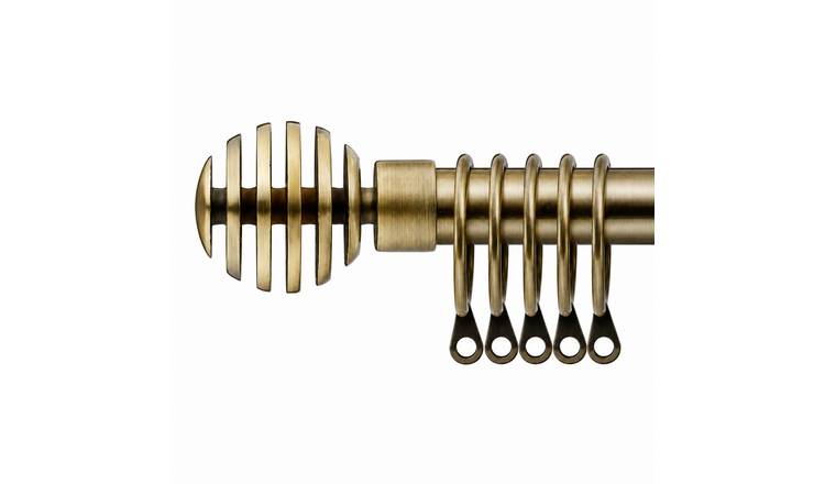 New Edge Blinds 16-19mm Brass Extendable Curtain Pole Brass - 160cm - 300cm