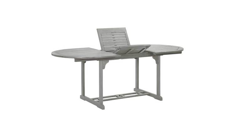 Walplus Solid Acacia Wood Garden Table - Grey - 200 x 100 x 75 cm