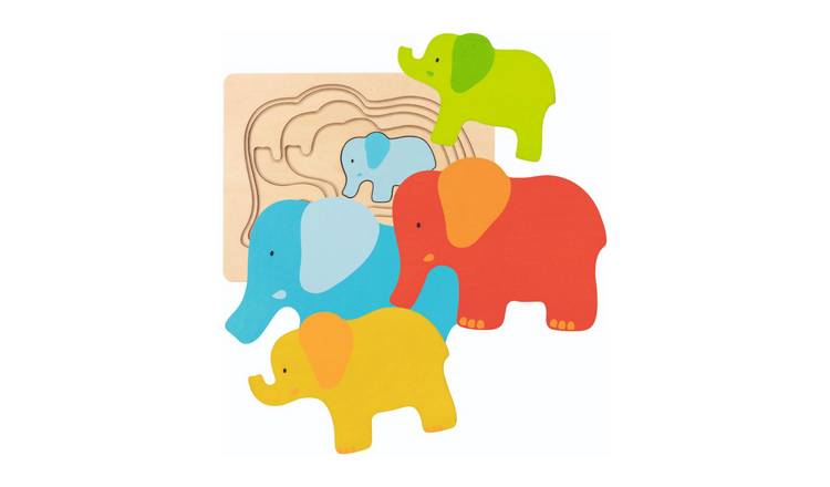 Goki Elephant Wooden Layered Stacking Puzzle