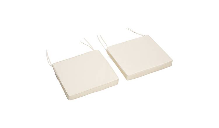Outsunny Set of 2 Outdoor Chair Cushions with Ties - Cream