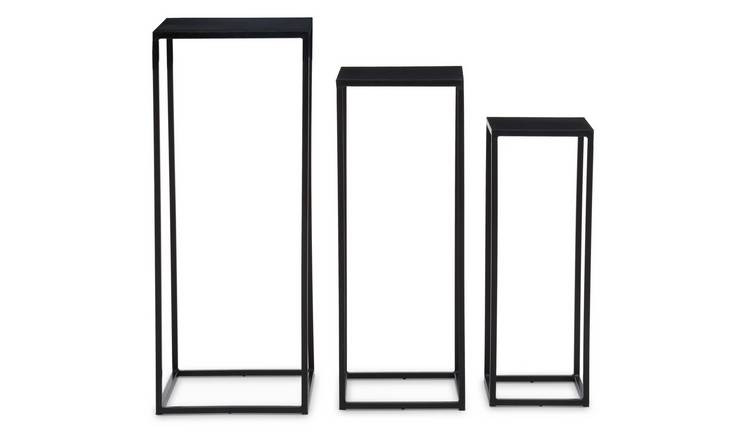 Orsina Mandoli Nest Of 3 Plant Stands - Black
