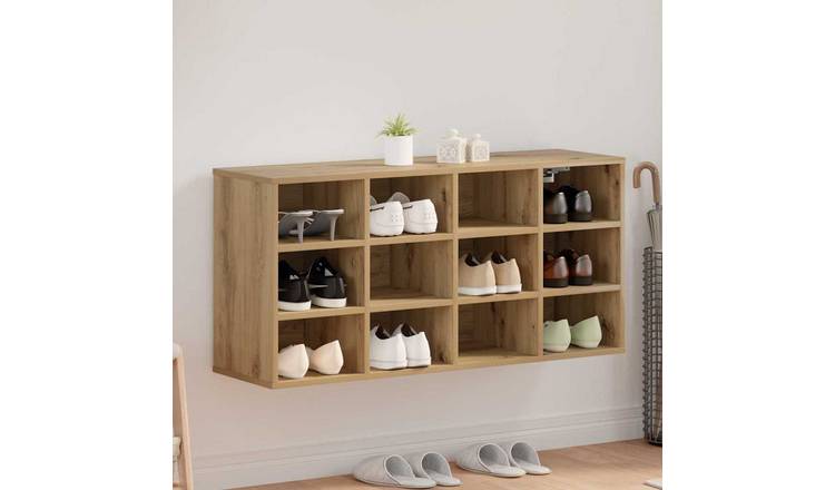 Walplus Engineered Wood Shoe Cabinet - Artisan Oak - 103 x 30 x 51 cm