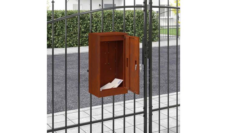 Walplus Steel Mailbox with Storage Rusty Weathering - Rusty - 30 x 20 x 55 cm