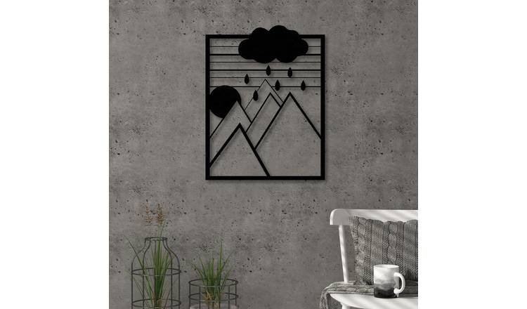 Decortie Metal Wall Art Metal Typography Hanging Decoration - Black