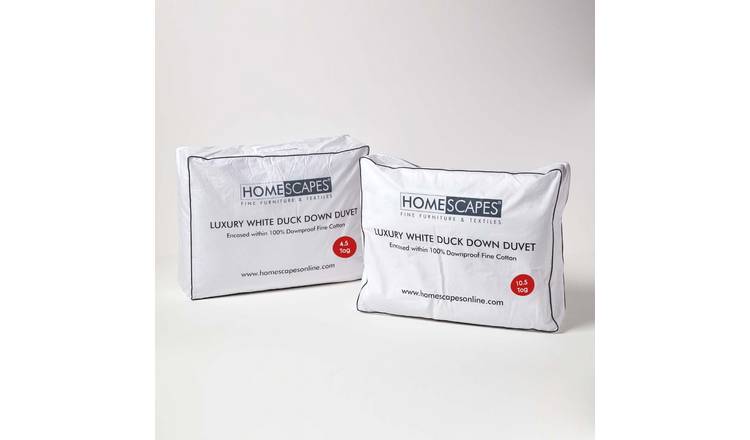 Homescapes Luxury Duck Down 15 Tog All Season Duvet Set - Single