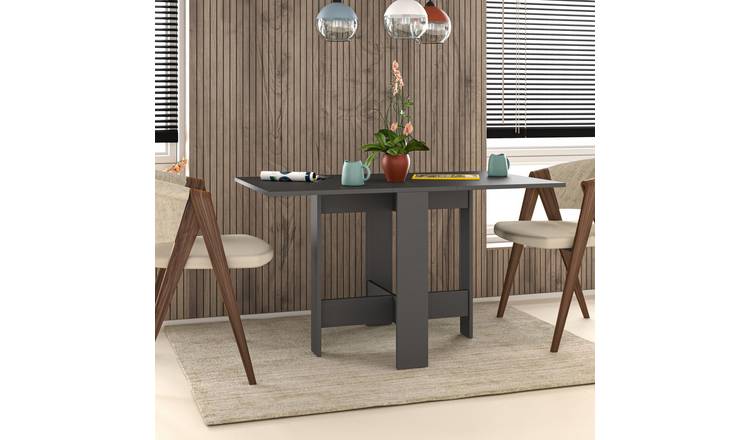 Decortie Artemio Particleboard Wood-Effect Folding Dining Table - Anthracite