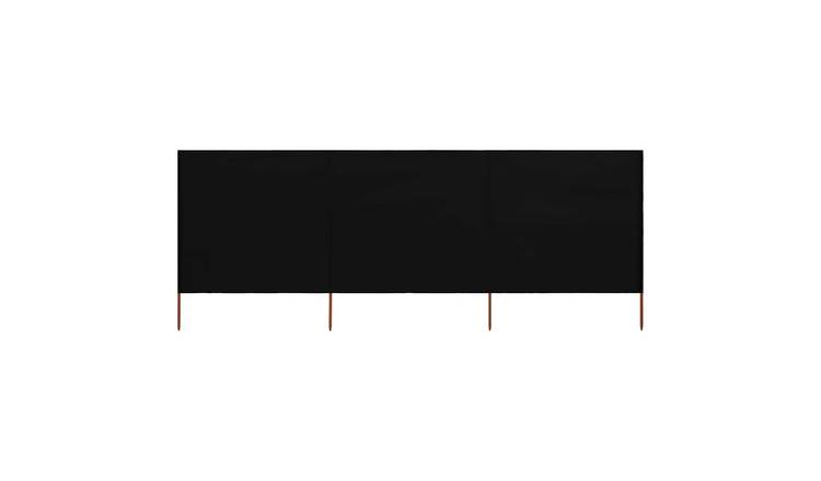 Walplus 3-Panel Non-Woven Fabric Wind Screen - Black - 400 x 120 cm