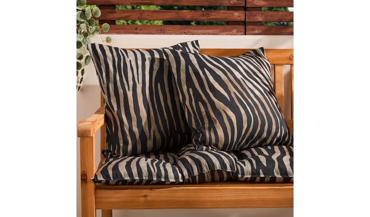 OHS 2 Pack Zebra Print Garden Cushion Covers - Realistic Effect