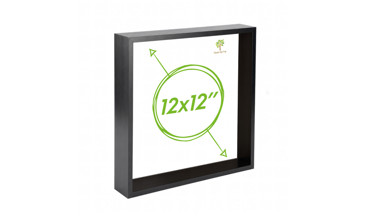 Nicola Spring 3D Deep Box Photo Frame - 12x12" - Black