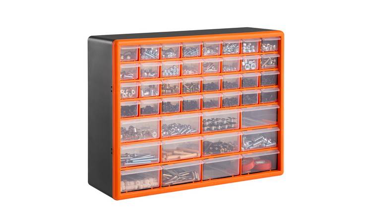 VonHaus 44 Drawer Multi Drawer Organiser Cabinet - DIY Bits & Fixings - Orange