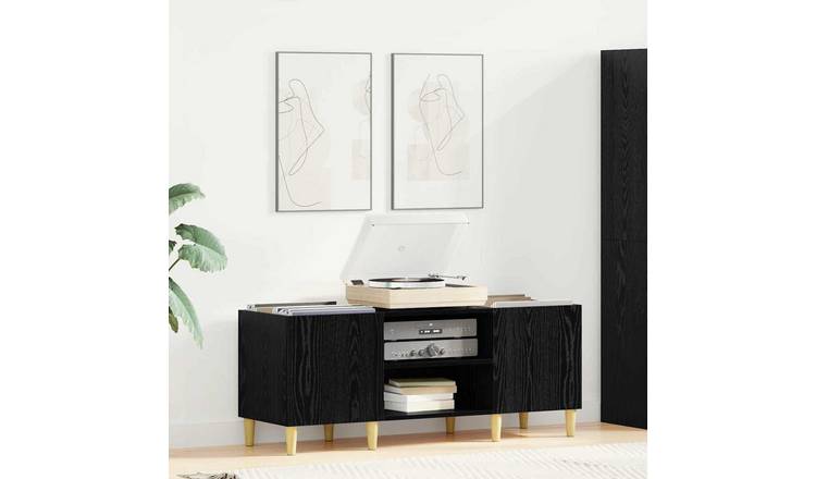 Walplus Engineered Wood Cabinet - Black Ash - 121 x 38 x 48 cm