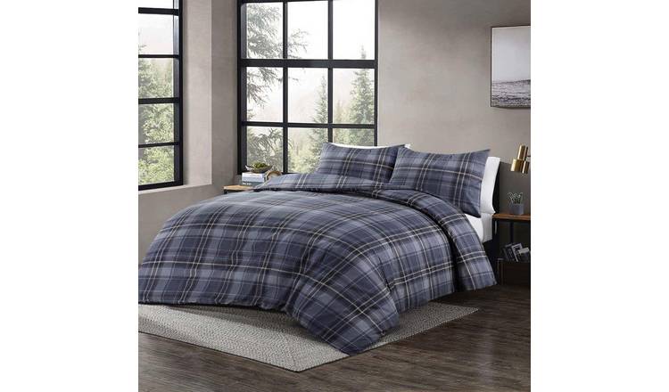 HomeSpace Direct Wesley Indigo Blue Duvet Cover Set - Single