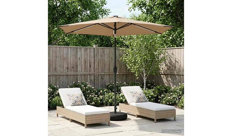 Walplus Polyester Garden Parasol - Taupe - 269 x 269 x 235 cm