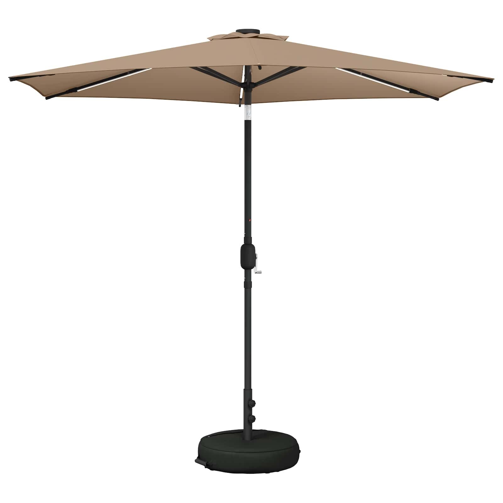 Walplus Polyester Garden Parasol - Taupe - 269 x 269 x 235 cm - Image 2