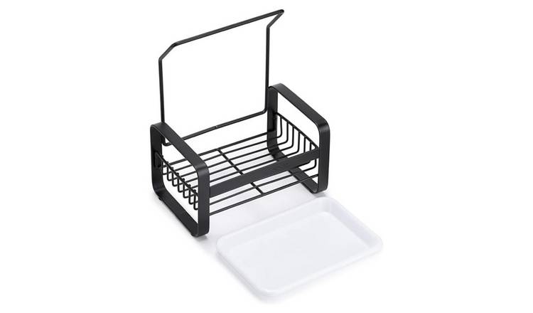 Top 3 Kitchen Sink Caddy Organiser with Drying Rack - Black