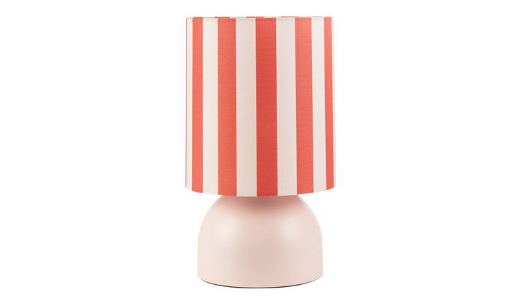 Happy Homewares Chic Pastel Pink Domed with Vertically Table Lamp - 18cm