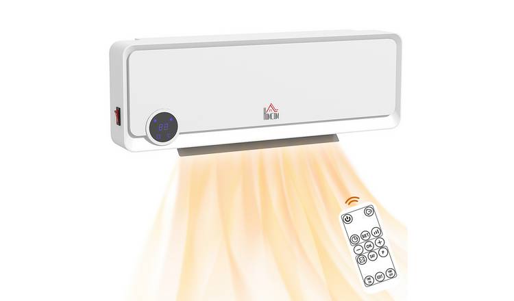 HOMCOM Wall Electric Heater with Timer and Oscillating - White