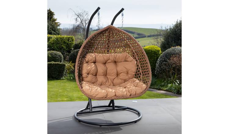 Artemis Home Henley Double Swing Egg Pod Chair - Brown