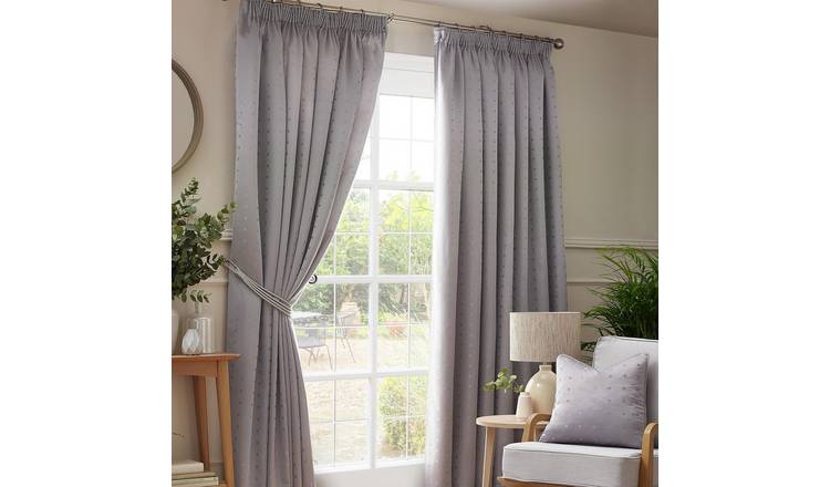 Luxury Living Adi Lined Pencil Pleat Curtains 229cm x 274cm - Silver