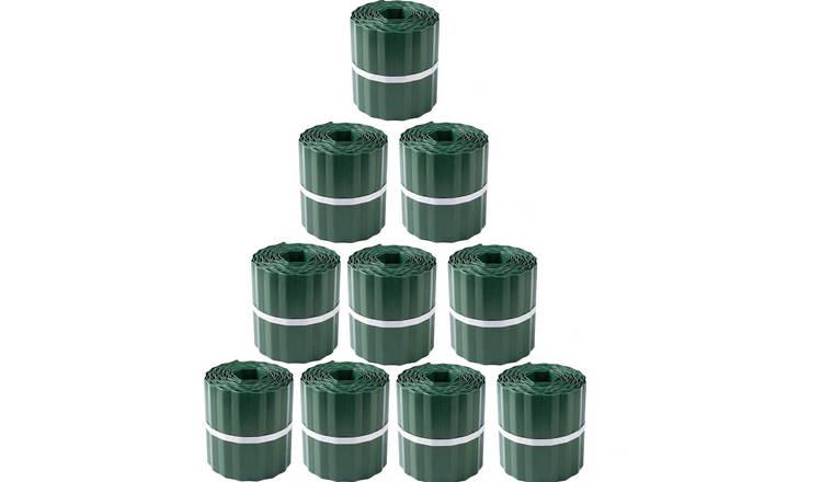 Primrose Green Coated Steel Corrugated Metal Lawn Edging Roll - 50m