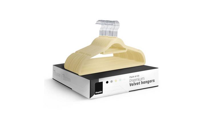 Keplin Cream Velvet Non-Slip Clothes Hangers - Pack of 20