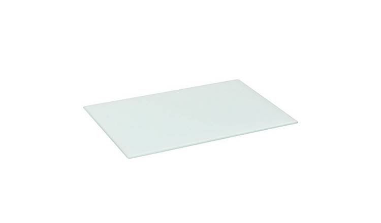 Harbour Housewares Glass Kitchen Chopping Board - 50 x 40cm - White