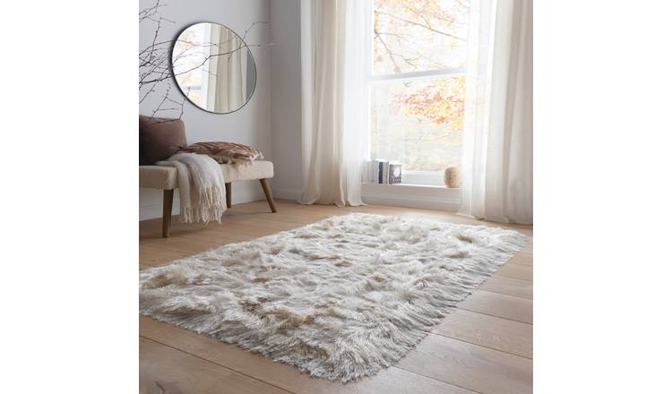 Mega Flooring White Modern Plain Rug - 120 x 170cm