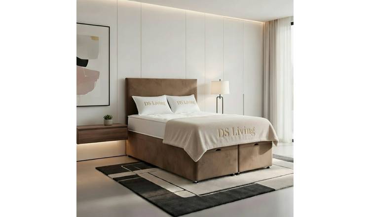 DS Living Prima King Size Upholstered Divan Bed Frame - Mink