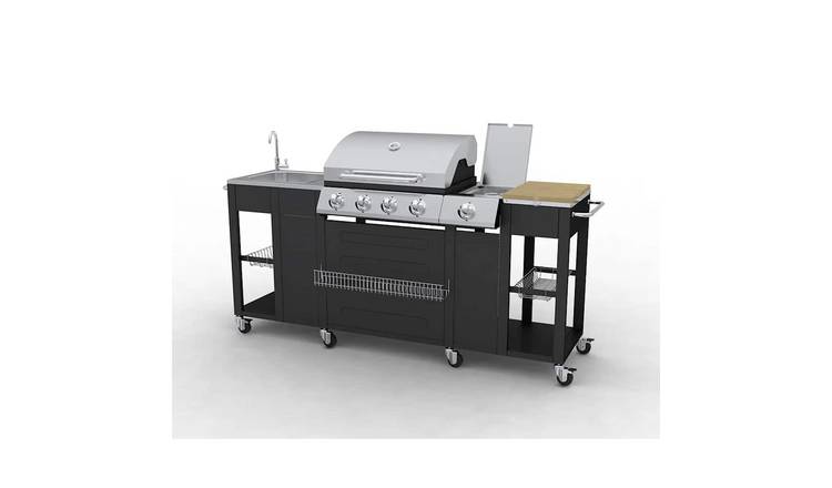 Walplus Outdoor Kitchen Barbecue Montana 4 Burners - 59 x 204 x 112 cm